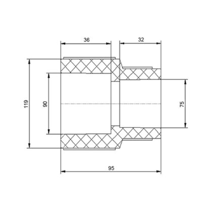 Муфта PPR Blue Ocean 90х75 редукційна — Photo 1