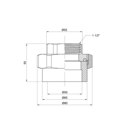 Згін &quot;Американка&quot; PPR Alfa Plast 50х1&quot; 1/2 ВР — Photo 1