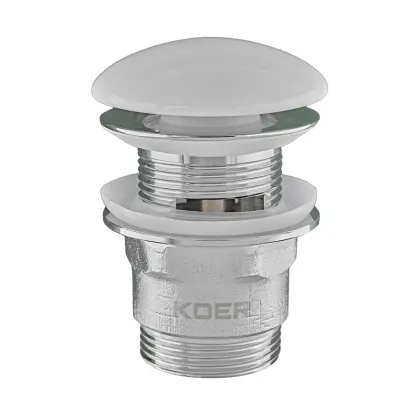 Донний клапан для раковини з переливом Koer PW-03-11 Білий
