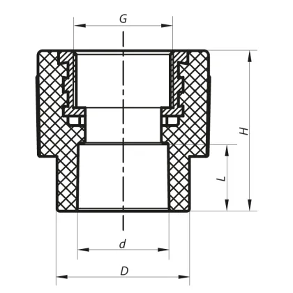 З'єднувальна муфта ВР 25x3/4F PPR Koer K0088.PRO (KP0106) — Photo 1
