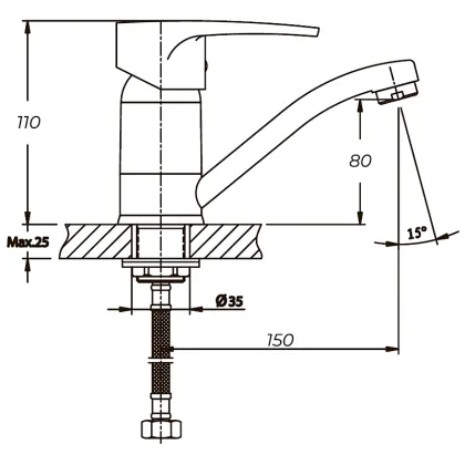 Змішувач для умивальника Haiba Ceba 555 (15 см) (HB0035) — Photo 1