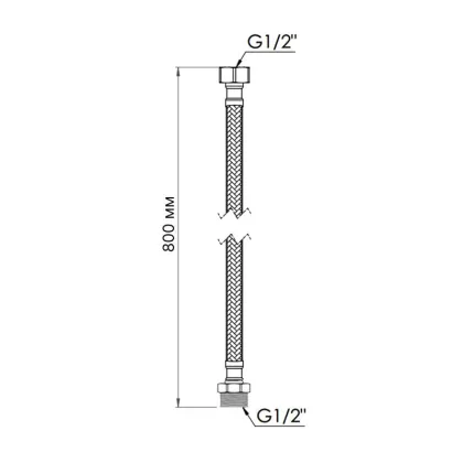 Шланг для води Thermo Alliance Standart 80 см NYLON 1/2"x1/2" ВЗ TAS388W80 — Photo 1