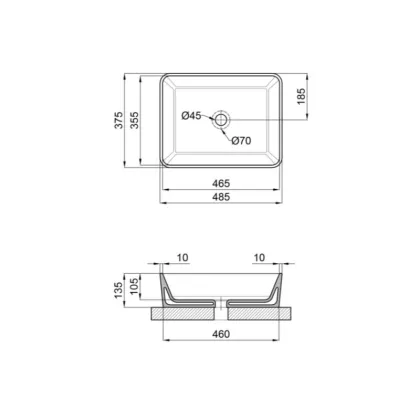 Раковина-чаша Qtap Tern 475х370х140 Matt black QT172074MBMBN — Photo 1