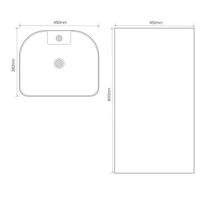 Раковина моноблок MIXXUS PREMIUM DIVERSE-1102 MARBLE 460х380х840mm з отвором під змішувач та переливом (MP6576) — Photo 2