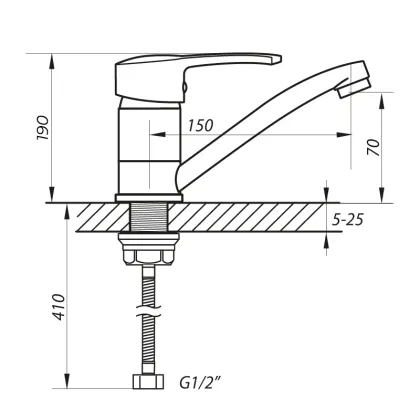Змішувач для умивальника Zerix PED-B 127 (ZX2941) — Photo 1