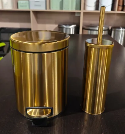 Йоржик для унітазу підлоговий Mixxus Ellipse-TB0202 Brushed Gold (колір матове золото) (MI8401) — Photo 1