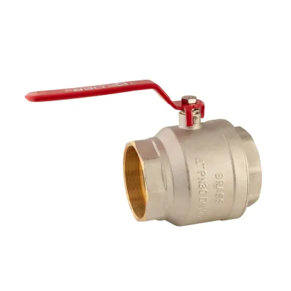 Кран кульовий Koer KR.214 - 4" FF ГГВ (ручка "важіль" червона) (KR4952) — Photo 1
