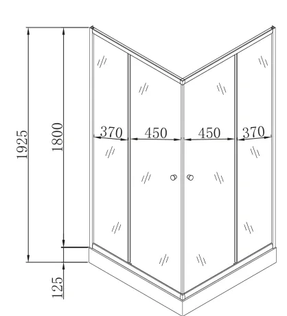 Душова кабіна з низьким піддоном Mixxus CUBIC SCT01-90x90x195-TR GRAPHITE прозоре скло 4мм (MI6905) — Photo 4