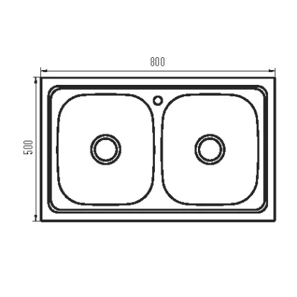 Мийка кухонна Zerix Z8050D-08-180MD Double (micro decor) (ZM0613) — Photo 1