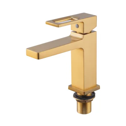 Змішувач для умивальника Haiba KANT 001 BRUSHED GOLD (HB9605) — Photo 4