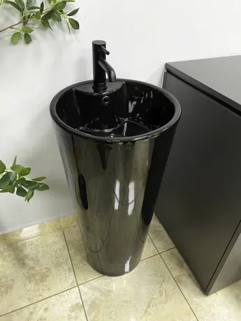 Умивальник (раковина) VBI BOLONIA BLACK GLOSSY підлоговий