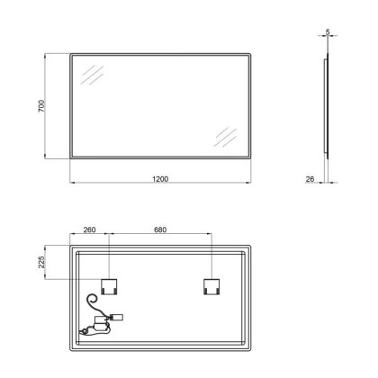 Дзеркало Qtap Tern 1200х700 з LED-підсвічуванням QT1778140470120W — Photo 1