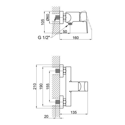 Змішувач для душу Qtap Letovice QTLET4021101C Chrome — Photo 2