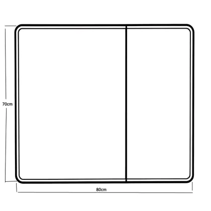 Дзеркальна шафка Mixxus Premium Olivary CM01-80x70x13 з LED Touch, димером, регулятором яскравості (MI8296) — Photo 4