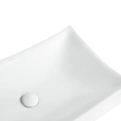 Раковина-чаша Qtap Crow 655х380х140 White з донним клапаном QT05117065HW — Photo 4