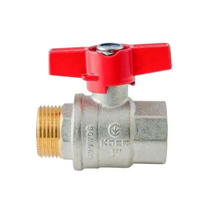 Кран кульовий ГШМ Koer Extreme KE.218-25 - 1" FM ручка "метелик" червона (KR5761) — Photo 2