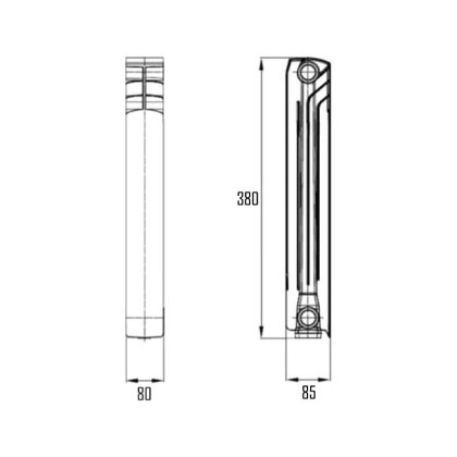 Радіатор біметалічний Thermo Alliance Bi-Ferrum 300/85 1,25 кг — Photo 1