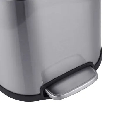 Відро для сміття з плавним закриттям овальне Mixxus Premium Topper-TC0205 SS Color 5л колір нержавійка (MI7059) — Photo 4