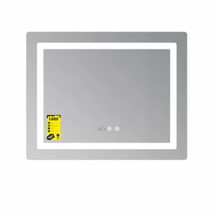 Дзеркало Lidz Kubis (KU2) 800х600 з годинником, з LED-підсвічуванням Touch, з антизапотіванням, з димером, рег. яскравості LDKU800600CL48281 — Photo 2