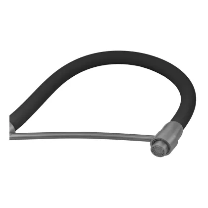 Змішувач для кухні ZERIX FUL-017 GRAPHITE REFL.BLACK з силіконовим виливом, з нерж.сталі SUS304 (колір графіт, вилив чорний) (ZX5995) — Photo 3