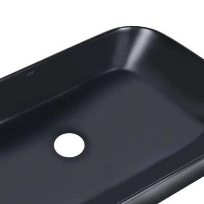 Комплект Qtap Scorpio: Раковина накладна прамокутна 550х390х120 мм Matt Black + Донний клапан PU03 — Photo 4
