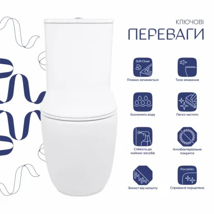Унітаз підлоговий Qtap Aquarius Ultra Quiet 620×355×790 мм з сидінням Soft-close, White QTAQAW27W49262 — Photo 2