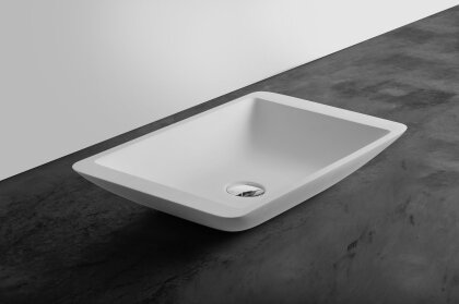 Умивальник 59,5*34,5*10,5см накладний кам&#039;яний Solid surface — Photo 1