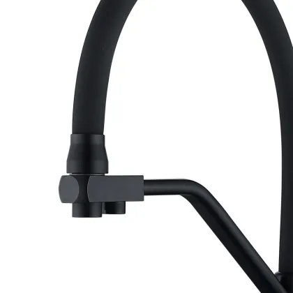 Змішувач для кухні Lidz Aria 020F3 з гнучким виливом з підключенням для питної води (k35) LDARI020F3BLA39212 Black Matt — Photo 3