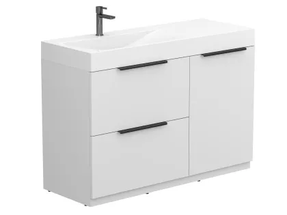Тумба підлогова ALBA Біла з умивальником VIOLA 1200 L Miraggio