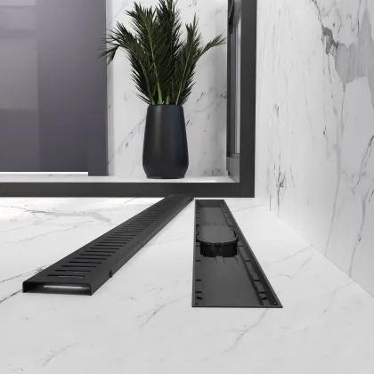 Трап лінійний AQUA 80cм та решіткою Line mattblack — Photo 3