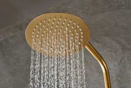 IMEX MONZA BRUSHED GOLD Душова колона з термостатом TURN CLEAN, PVD матове золото — Photo 4