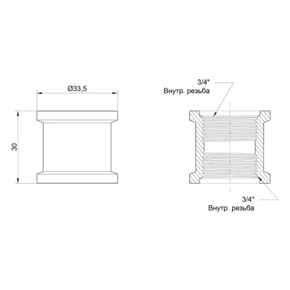 Муфта Icma 3/4" ВР №1213 — Photo 1