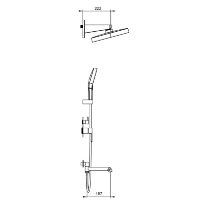 Душова система вбудована KOER KB-66029-07, 3 функції (Колір графіт) (KR5954) — Photo 6