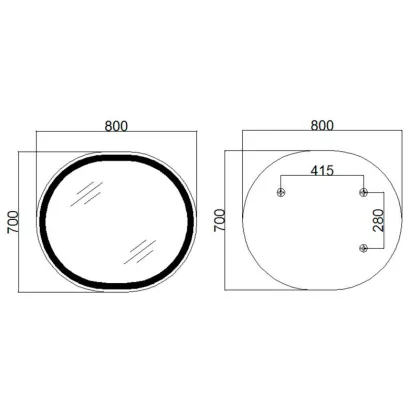 Дзеркало Qtap Gemini 800х700 з LED-підсвічуванням Touch, з антизапотіванням, з димером, рег. темп. кольору (3000-6500K) Reverse QT2578R8071W — Photo 1
