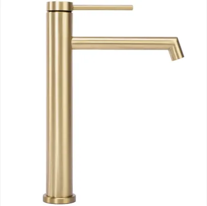 Змішувач для раковини (умивальника) REA FOSS BRUSHED GOLD золотий матовий високий — Photo 1