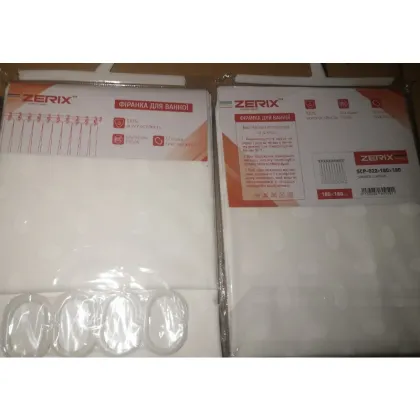 Шторка для ванної ZERIX SCP-022-180x180 з PEVA (поліетиленвінілацетату) (Колір білий 3-Д) (ZX6095) — Photo 3