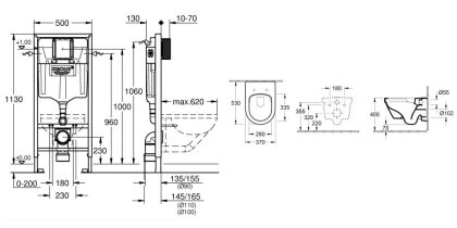 Комплект: ARCHITECTURA Directflush унитаз подвесной 37*53см в ком с сид с функ Slow closing + GROHE инстал — Photo 1