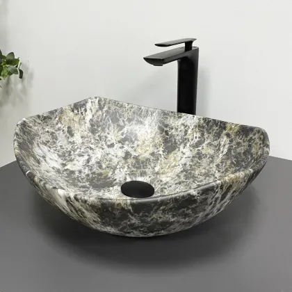 Умивальник (раковина) VBI RONTA DARK GREY STONE MATT накладний