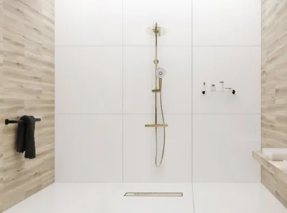Трап для душу REA PURE NEO 100 PRO GOLD 2в1 золотий * — Photo 5