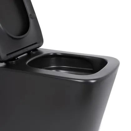 Унітаз підвісний Qtap Tern New Ultra Quiet безобідковий з сидінням Soft-close MATT BLACK QT17332303ASMB — Photo 4