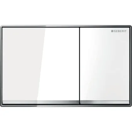 Змивна клавіша Geberit Omega60 біла, зеркальна, глянцевий хром