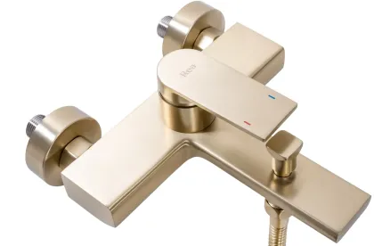 Змішувач для ванни та душу REA VERSO BRUSHED GOLD настінний з виливом — Photo 6