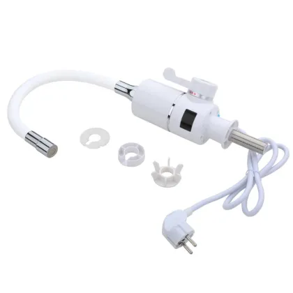Проточний кран-водонагрівач з гнучким виливом для кухні Lidz Warm 065 LDWAR065WHI49097 White/White — Photo 6