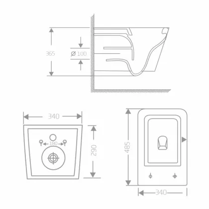Унітаз підвісний Qtap Crow Ultra Quiet 485×340×290 мм, Matt Black, з сидінням Slim Duroplast/ Soft-close/ Quick Release QT05335171MB — Photo 1