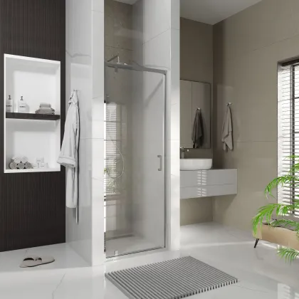 Душові двері відкривні, одноелементні Line Pro 800 мм, chrome, скло 6мм clear — Photo 1