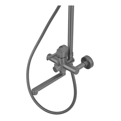 Душова колона зі змішувачем ZERIX REX-009-J GRAPHITE з нерж. сталі (Колір графіт) (ZX6126) — Photo 5