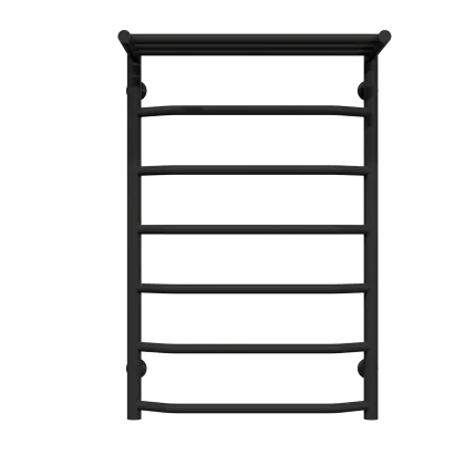Рушникосушарка водяна Трапеція з полицею П7 500х800 Deffi нержавіюча сталь (Чорний, Нижнє підключення)