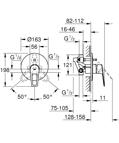 Змішувач прихованого монтажу на 2 споживача Grohe BauLoop New (29081001) — Photo 5