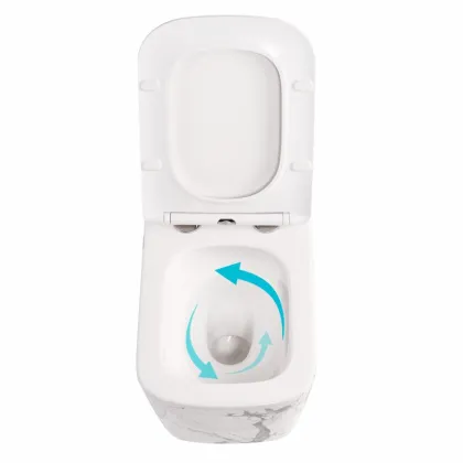Унітаз підвісний Tern Ultra Quiet 490×365×325 мм, Marble, з сидінням Slim Duroplast / Soft-close / Quick Release QT17332303ASMR Qtap — Photo 5
