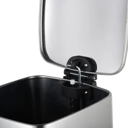 Відро для сміття з плавним закриттям квадратне ZERIX KUBIX-TC0108 SS COLOR 8л (колір нержавійка) (ZX5891) — Photo 2